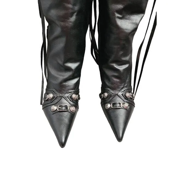Kluolandi Black Tassel Heeled Boots