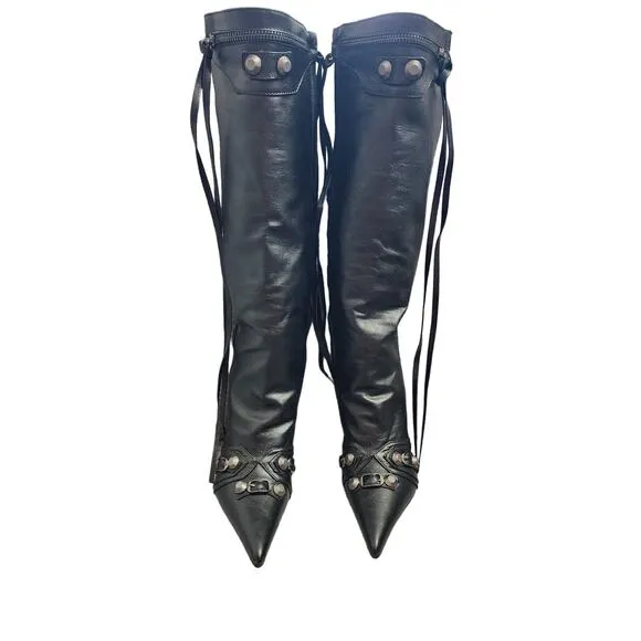 Kluolandi Black Tassel Heeled Boots