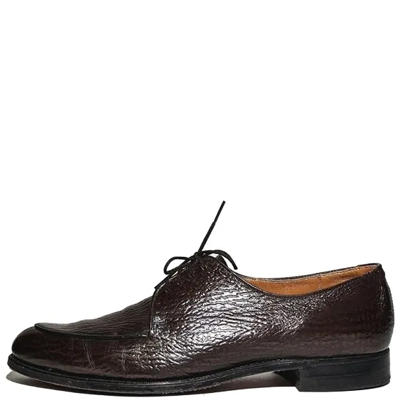 KNAPP BROS Vintage genuine sharkskin dress shoes split toe Burgundy Sz 10.5D