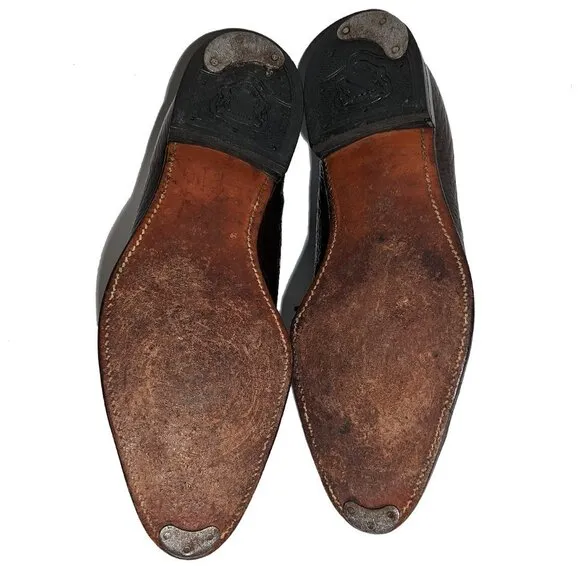 KNAPP BROS Vintage genuine sharkskin dress shoes split toe Burgundy Sz 10.5D