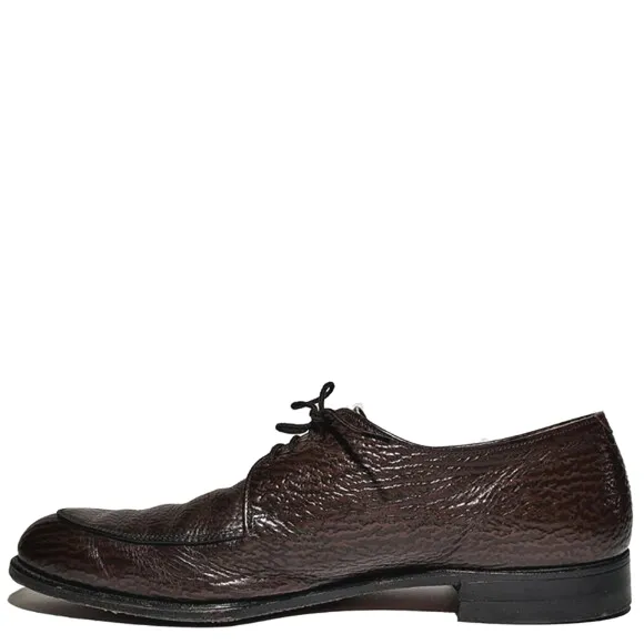 KNAPP BROS Vintage genuine sharkskin dress shoes split toe Burgundy Sz 10.5D