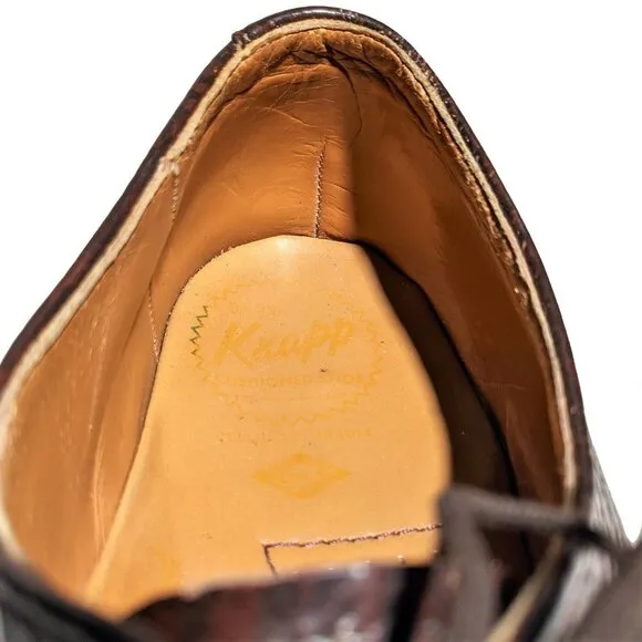 KNAPP BROS Vintage genuine sharkskin dress shoes split toe Burgundy Sz 10.5D