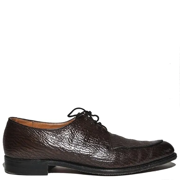 KNAPP BROS Vintage genuine sharkskin dress shoes split toe Burgundy Sz 10.5D