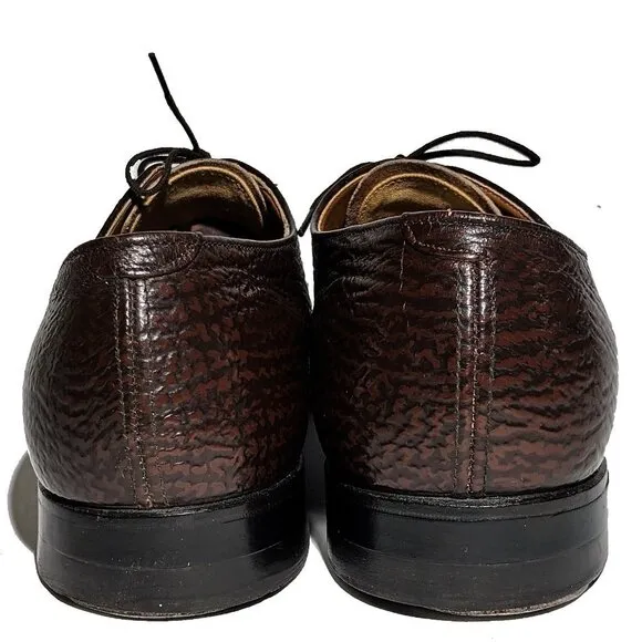 KNAPP BROS Vintage genuine sharkskin dress shoes split toe Burgundy Sz 10.5D
