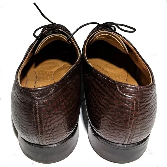 KNAPP BROS Vintage genuine sharkskin dress shoes split toe Burgundy Sz 10.5D