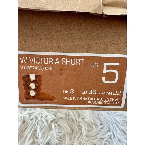 Koolaburra by UGG Girls Victoria Short Boots Chestnut Size 5 Casual Winter
