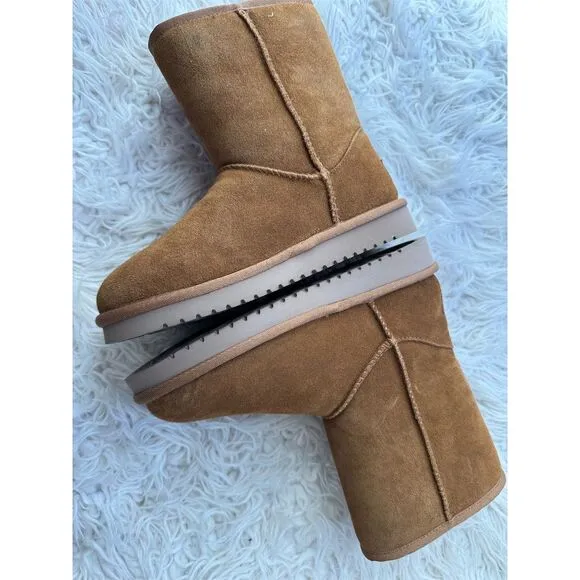 Koolaburra by UGG Girls Victoria Short Boots Chestnut Size 5 Casual Winter