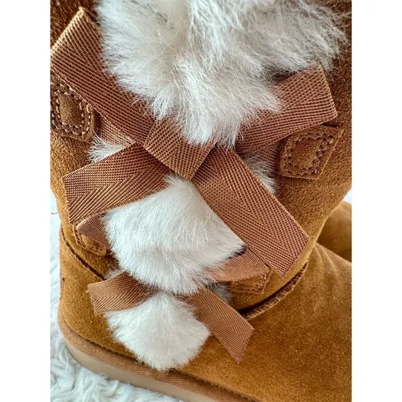 Koolaburra by UGG Girls Victoria Short Boots Chestnut Size 5 Casual Winter