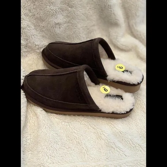 Koolaburra by Ugg Slippers Mens 9 Bordon Moccasin Brown NEW