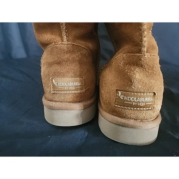 Koolaburra UGG Koola Tall Suede Sheepskin Shearling Lined Boots Women 7