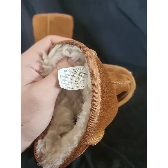 Koolaburra UGG Koola Tall Suede Sheepskin Shearling Lined Boots Women 7