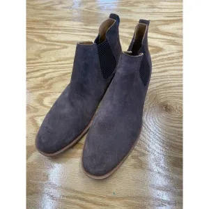 Kork-Ease Chelsea Ankle Boots Women's 8.5M Brown Suede Flat Almond Toe Bootie S5