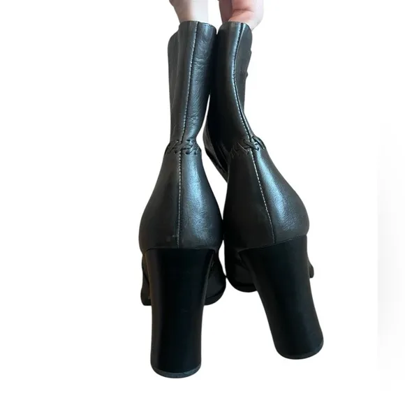 Kork Ease Vallery Gray Stitch Leather Heeled Boots