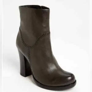 Kork Ease Vallery Gray Stitch Leather Heeled Boots