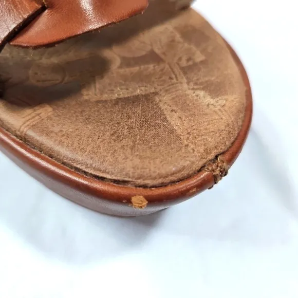 Korks by Kork Ease Brown Leather Platform Sandals Size 10