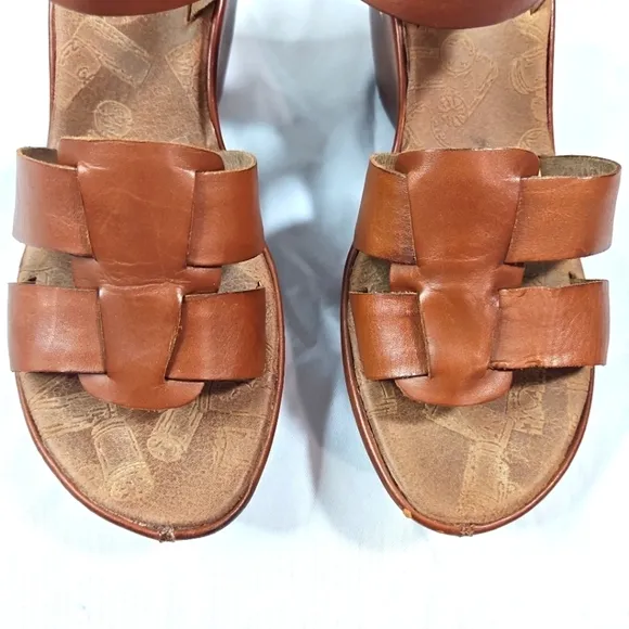 Korks by Kork Ease Brown Leather Platform Sandals Size 10