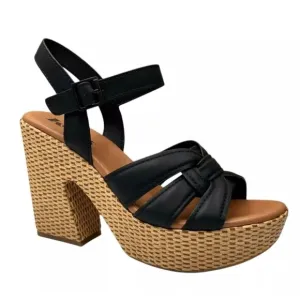 Korks by Kork-Ease Dee Sandals Strappy Wedge Heel Platforms in Black  9