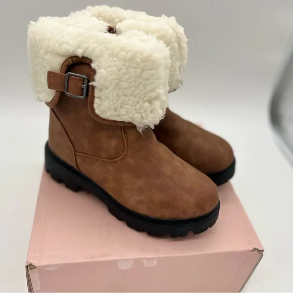 Krazy Kicks Camelia Lace Up Zip Side Girls Brown Boots Size 4 New In Box