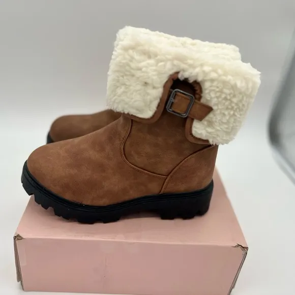 Krazy Kicks Camelia Lace Up Zip Side Girls Brown Boots Size 4 New In Box