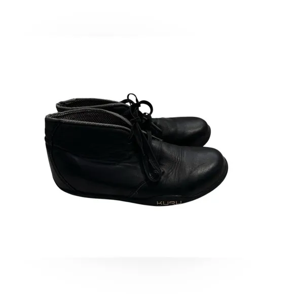 KURU Aalto Leather Chukka Ankle Boot Black Womens Size 10.5 EU 41 Lace Up Lined