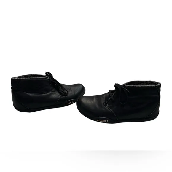 KURU Aalto Leather Chukka Ankle Boot Black Womens Size 10.5 EU 41 Lace Up Lined