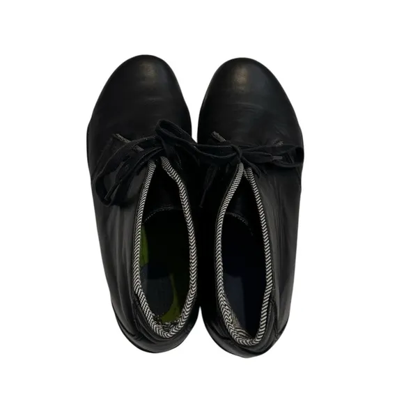 KURU Aalto Leather Chukka Ankle Boot Black Womens Size 10.5 EU 41 Lace Up Lined