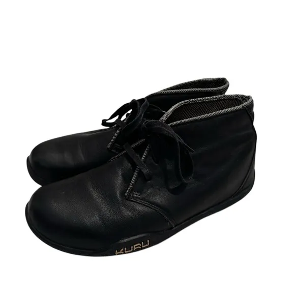 KURU Aalto Leather Chukka Ankle Boot Black Womens Size 10.5 EU 41 Lace Up Lined