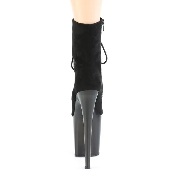 Lace Up Suede High Heel Platform Ankle Boots