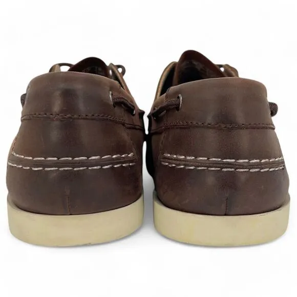 Lacoste Men's Corbon 2 Leather Loafer Boat Shoes Brown Size 10.5