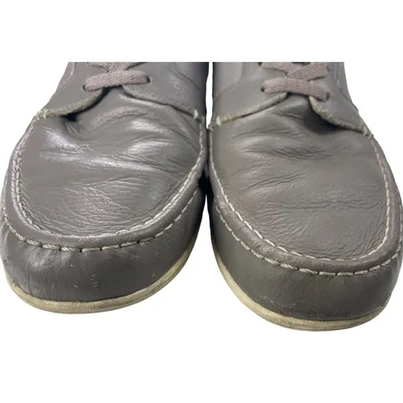 Lacoste Men's Dreyfus CLL SPM Gray Leather Boat Sneakers Size 9.5M