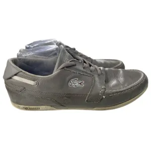 Lacoste Men's Dreyfus CLL SPM Gray Leather Boat Sneakers Size 9.5M