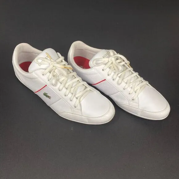 Lacoste Nivolor‎ 0721  1 P CMA Mens White Leather Lifestyle Sneakers Shoes Sz 12