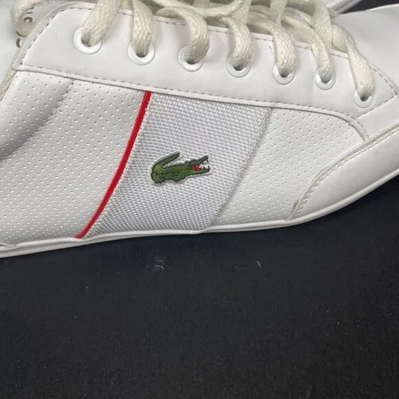 Lacoste Nivolor‎ 0721  1 P CMA Mens White Leather Lifestyle Sneakers Shoes Sz 12