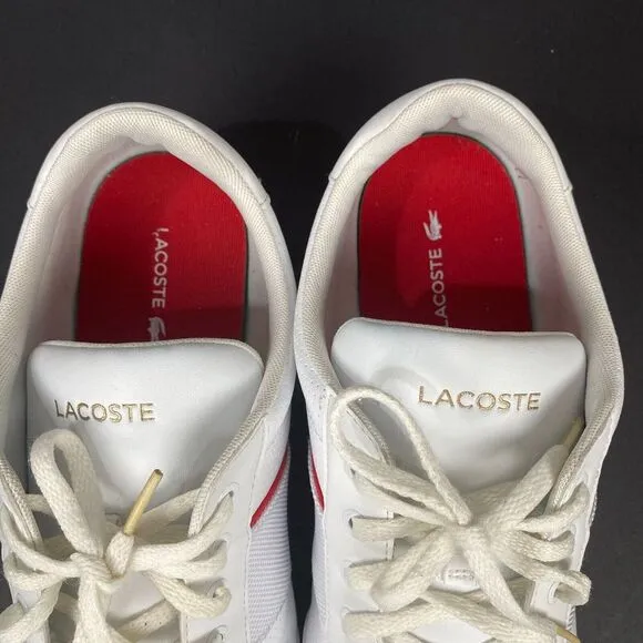 Lacoste Nivolor‎ 0721  1 P CMA Mens White Leather Lifestyle Sneakers Shoes Sz 12