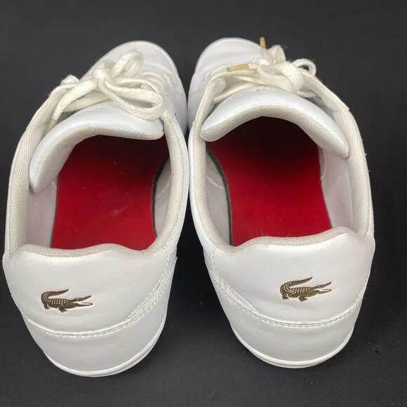 Lacoste Nivolor‎ 0721  1 P CMA Mens White Leather Lifestyle Sneakers Shoes Sz 12