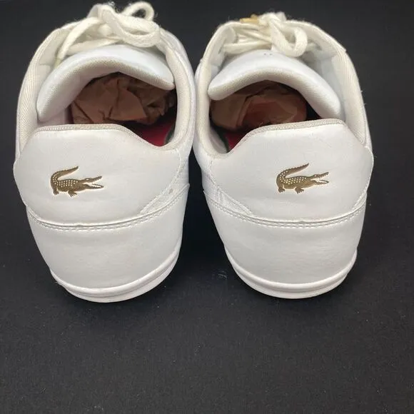 Lacoste Nivolor‎ 0721  1 P CMA Mens White Leather Lifestyle Sneakers Shoes Sz 12