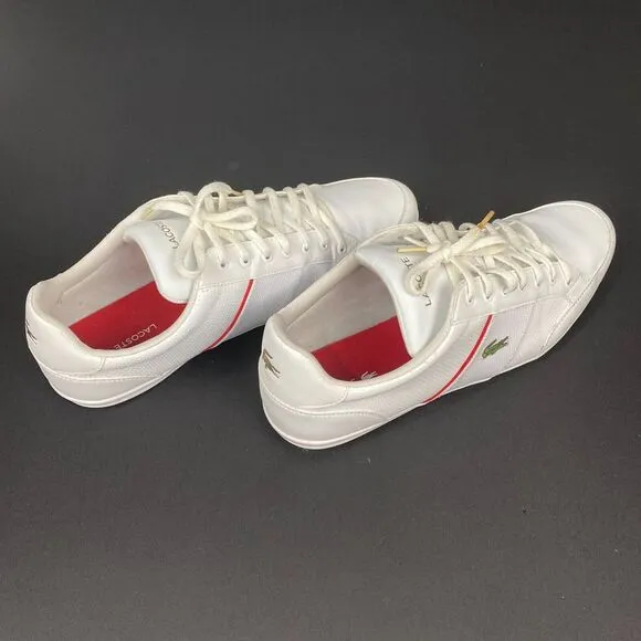 Lacoste Nivolor‎ 0721  1 P CMA Mens White Leather Lifestyle Sneakers Shoes Sz 12