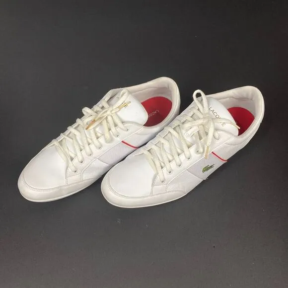 Lacoste Nivolor‎ 0721  1 P CMA Mens White Leather Lifestyle Sneakers Shoes Sz 12