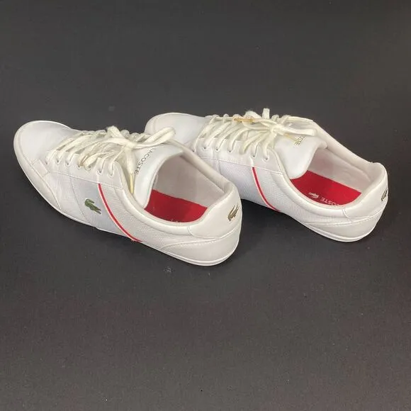 Lacoste Nivolor‎ 0721  1 P CMA Mens White Leather Lifestyle Sneakers Shoes Sz 12