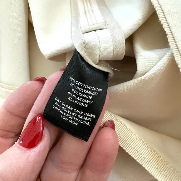 LAFAYETTE 148 NY Pencil Skirt Neutral Tan Cotton Blend Size 10 Workwear Classic