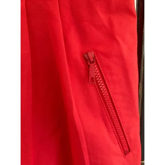 Lafayette 148 Orange Red Cotton Poplin Zip Dress ~ Easy Chic Day Style ~ Sz 10