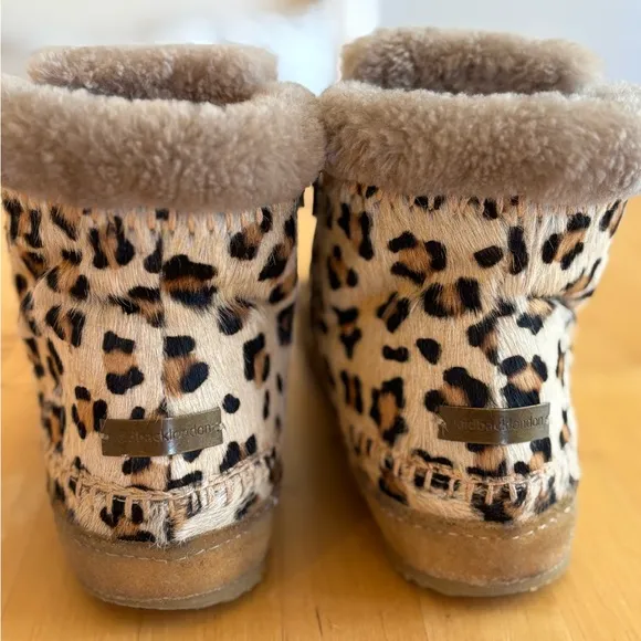 Laidback London Setsu Crochet Side Zip Leopard Ankle Boot 7 (38)