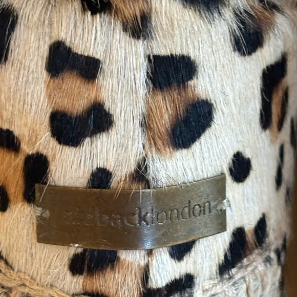 Laidback London Setsu Crochet Side Zip Leopard Ankle Boot 7 (38)