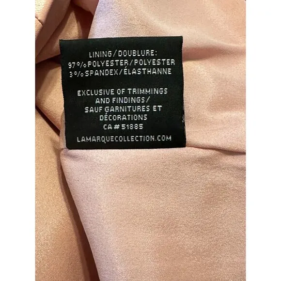 LaMarque Corey Draped One-Shoulder Pink Lamb Leather Mini Dress Small