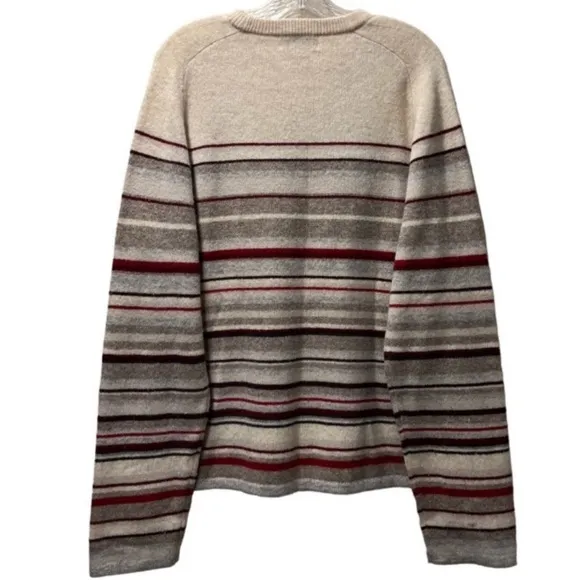 Lambswool Sweater J. Crew Vintage Wool Neutral Beige Tan Brown Cream Burgundy XL