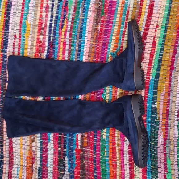 ❤️Lamica blue suede feel over the knee boots made in Italy