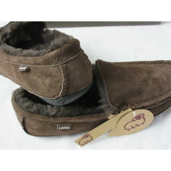Lamo Mens Suede Boston Slip on Loafer Driving Moc Chocolate Brown NEW CM1244