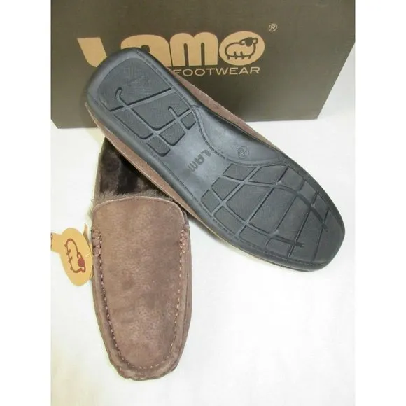Lamo Mens Suede Boston Slip on Loafer Driving Moc Chocolate Brown NEW CM1244