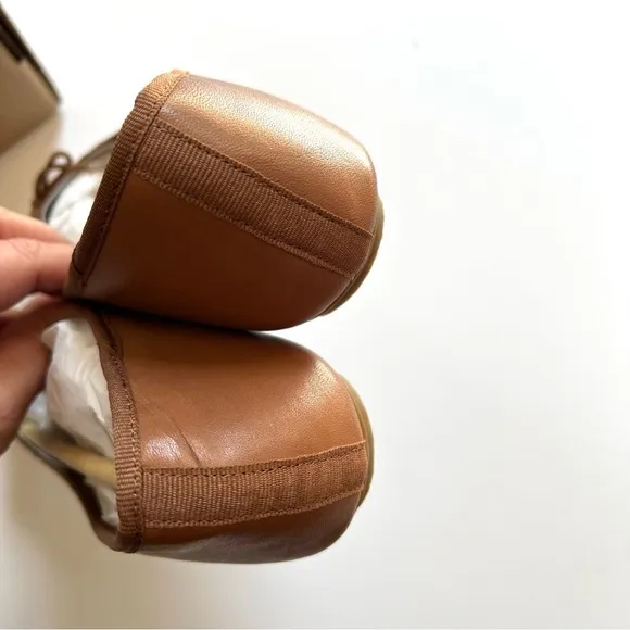 Land’s End Bianca Bow Ballet Flats New Tan Leather