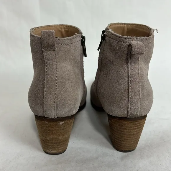 Lands End Suede Leather Side Zip Ankle Bootie Boots